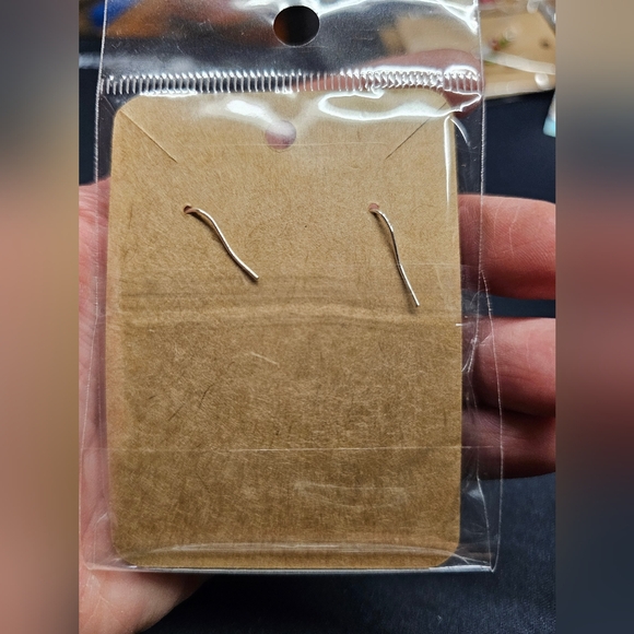 Mushroom Earrings Brown& White w/Red Crystals & Hypoallergenic earring hooks New - Picture 4 of 4